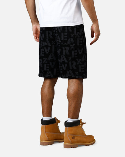 Avirex Monogram Denim Shorts Black