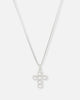 Saint Morta Iced Cushion Cross Pendant Iced White Gold