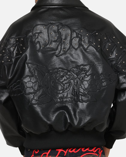 Ed Hardy Studded Bomber Jacket Black