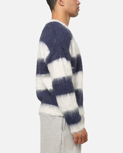 Majestic Athletic New York Yankees Block Stripe Knit Jumper Vintage White