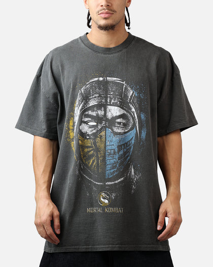 73Studio X Mortal Kombat Split Faces T-Shirt Washed Charcoal