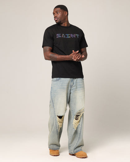 Saint Morta Lafayette V2 Scripture T-Shirt Black/Iridescent