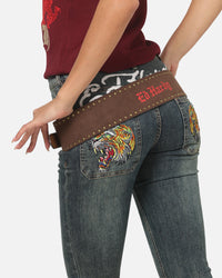 Ed Hardy Women's Hip Belt Brown
