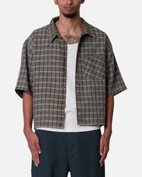 MNML Washed Poplin Over Button Up Shirt Green/Brown