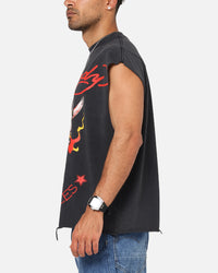 Ed Hardy Distressed Demon Muscle T-Shirt Black