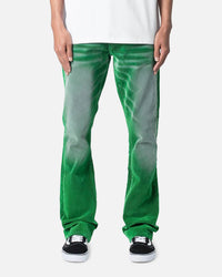 MNML B658 Gecko Suede Flare Denim Jeans Green