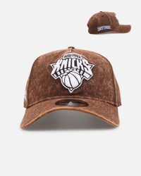 New Era New York Knicks 'Washed Walnut' 9FORTY A-Frame Snapback Walnut