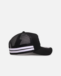 New Era New York Yankees 'Stripe' 9FORTY A-Frame Trucker Snapback Black/White