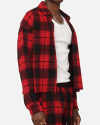 XXIII Plaid Long Sleeve Overshirt Red