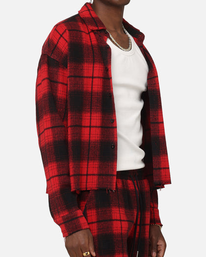 XXIII Plaid Long Sleeve Overshirt Red