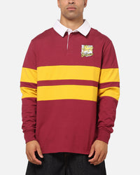 Bleacher Athletic Brisbane Broncos NRL Legacy Rugby Polo Shirt Maroon