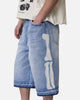 MNML Ultra Baggy Bone Denim Shorts Blue