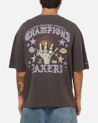 Mitchell & Ness Los Angeles Lakers Blackletter Champs Box T-Shirt Slate