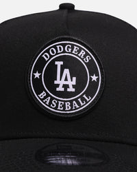 New Era Los Angeles Dodgers 'Stripe' 9FORTY A-Frame Trucker Snapback Black/White