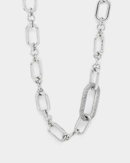 Raising Hell Women's Thick Link Chain Iced White Gold
