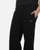 Nike Women's Studio Fleece Medium Weight Mid-Rise Wide-Leg Pants Black