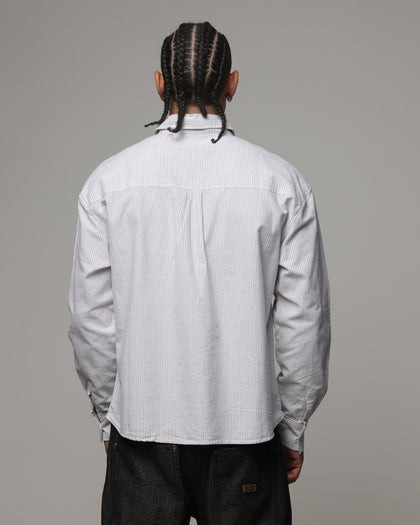 American Thrift Oxford Long Sleeve Shirt Brown Stripe