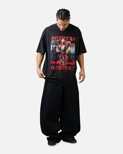 73Studio X Mortal Kombat Flawless Victory T-Shirt Black Acidwash