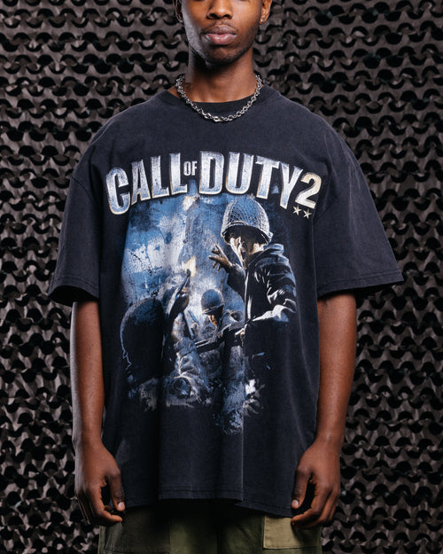73Studio X Call Of Duty Call Of Duty 2 Vintage T-Shirt Black Acidwash