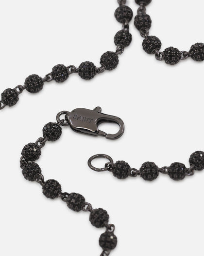 Saint Morta 4mm Iced Ball Chain Iced Black