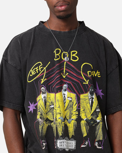 73Studio X Beetlejuice Jeff Bob Dave Vintage T-Shirt Black Acidwash