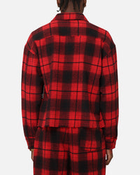 XXIII Plaid Long Sleeve Overshirt Red