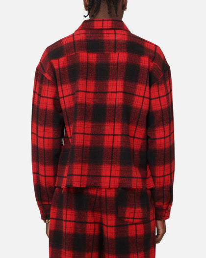 XXIII Plaid Long Sleeve Overshirt Red