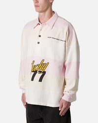 MNML 777 Lucky Striped Polo Shirt Peach