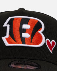 New Era Cincinnati Bengals 'Team Color Hearts' 9FORTY A-Frame Snapback Official Team Color