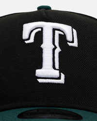 New Era Texas Rangers 'Black Dark Green' 9FORTY A-Frame Snapback Black/Dark Green
