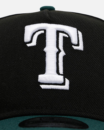 New Era Texas Rangers 'Black Dark Green' 9FORTY A-Frame Snapback Black/Dark Green
