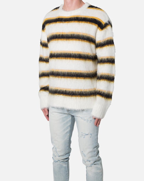 MNML Striped Mohair Sweater White