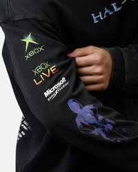 73Studio X Halo 2 Long Sleeve T-Shirt Black Acidwash