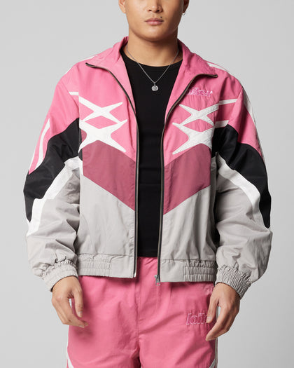 Loiter Hybrid Track Jacket Pink/Grey