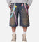 MNML Ultra Baggy Chain Printed Denim Shorts Blue