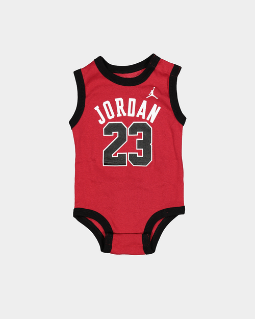 Jordan Infant Beanie Booties Onesie Set Gym Red