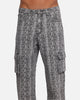 XXIII Snake Skin Cargo Pants Black Snake Print