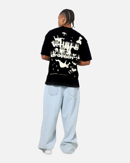 73Studio X Fortnite Where We Droppin T-Shirt Black Acidwash