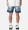 MNML Flame Denim Shorts Blue