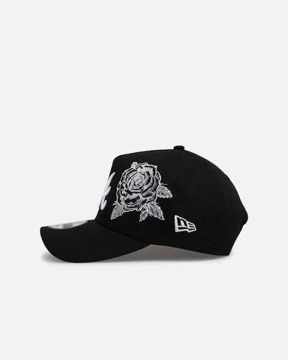 New Era Atlanta Braves 'Ornate Rose' 9FORTY A-Frame Snapback Black/White