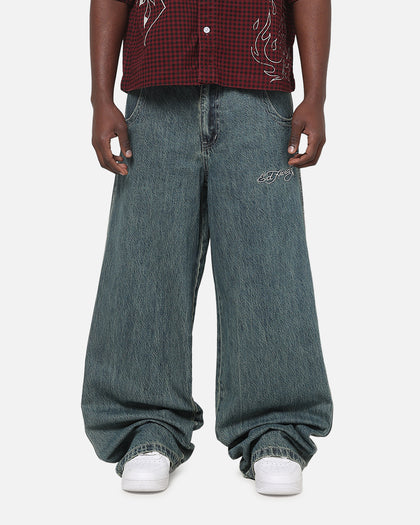 Ed Hardy Dragon Ultra Wide Jeans Mid Blue