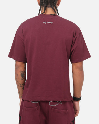 Ed Hardy Trinity Rhinestone T-Shirt Plum