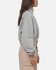 Nike Women's Studio Fleece Oversized 1/4-Zip Cropped Top Dark Grey Heather