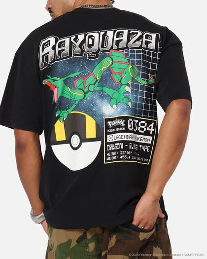 The Pokémon Collection By 73Studio Rayquaza Vintage T-Shirt Off Black