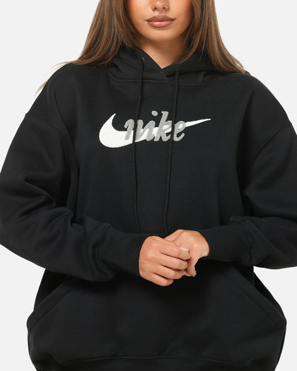 Nike Women's Sportswear Phoenix Fleece Oversized Logo Hoodie Black/Summit White
