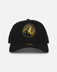 New Era Minnesota Timberwolves 'NBA Black & Gold Embroidery' 9FORTY A-Frame Snapback Black/Gold