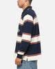 S Double Chain Stitch Long Sleeve Rugby Jersey Navy