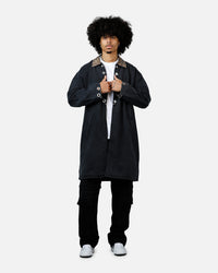 MNML Rusted Trench Coat Jacket Black