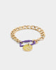 Wild for the Weekend Slam Dunk Basketball Bracelet Purple/Yellow/Gold