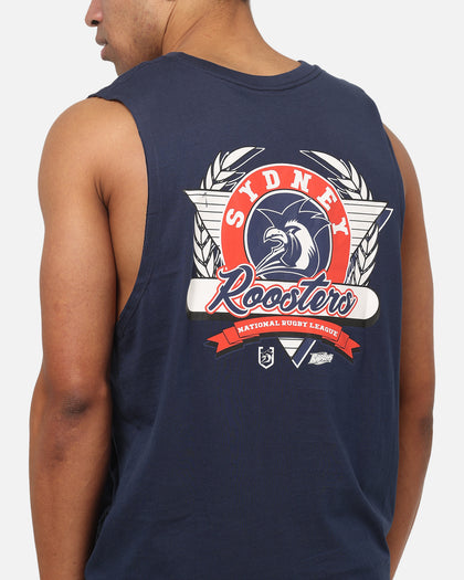 Bleacher Athletic Sydney Roosters NRL Adult Muscle T-Shirt Navy